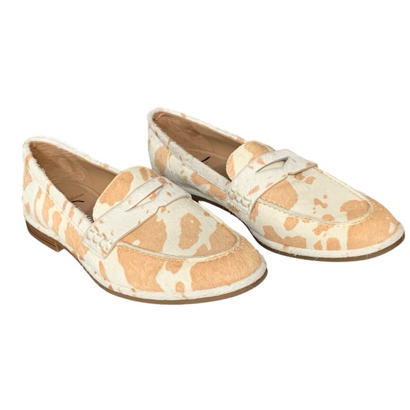 Sam Edelman Birch natural and ivory Brahma calf hair penny loafer. NWOT. Size‎ 8 - Picture 1 of 9